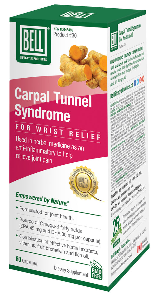 BELL CARPAL TUNNEL SYNDROME FOR WRIST RELIEF 60 caps