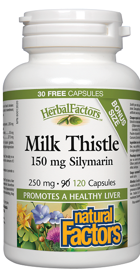 Natural Factors Milk Thistle 150mg Silymarin 250mg 120caps
