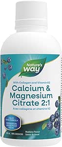 NATURE'S WAY CALCIUM & MAGNESIUM CITRATE 2:1 WITH VITAMIN K2 & COLLAGEN - BLUEBERRY 500ml