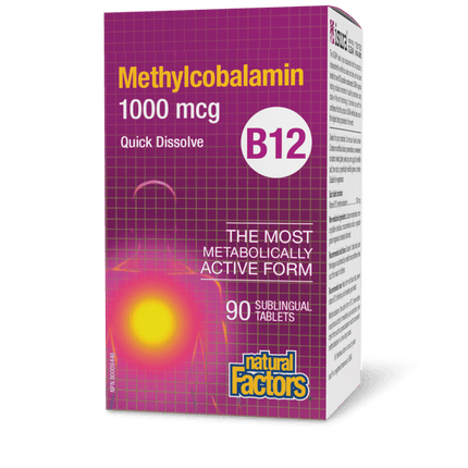 NATURAL FACTORS B12 METHYLCOBALAMIN 1000mcg 90subtabs