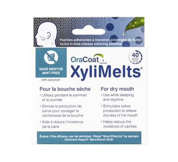 XYLIMELTS ADHERING PASTILLES FOR DRY MOUTH MINT FREE 40 EA
