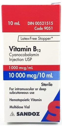 SANDOZ VITAMIN B12 CYANOCOBALAMIN INJECTION 1000mcg/ml 10ml