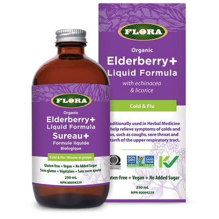 Flora Organic Elderberry+ Liquid Formula 500ml