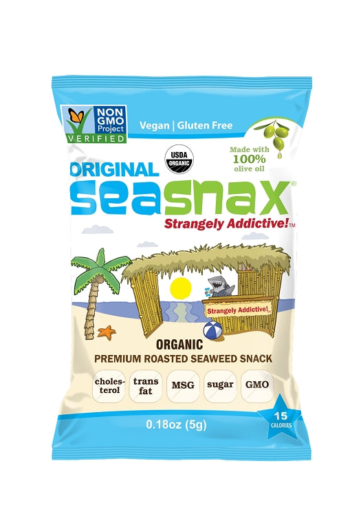 SeaSnax Organic Roasted Seaweed Snack 5g