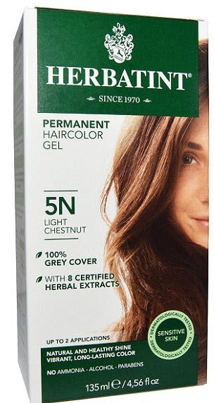 Herbatint Permanent Herbal Haircolour Gel With Aloe Vera 5N 135ml