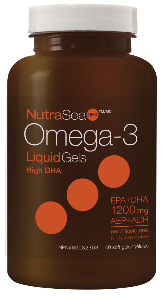 NutraSea Omega-3 DHA Liquid Gels - Fresh Mint Flavour 60sg