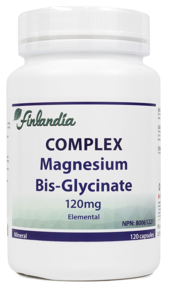 Finlandia Magnesium Bis-Glycinate Complex 120mg 120caps