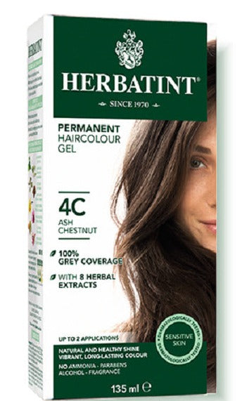 Herbatint Permanent Herbal Haircolour Gel With Aloe Vera 4C 135ml