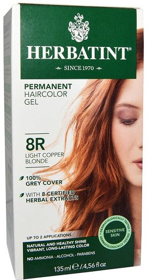 Herbatint Permanent Herbal Haircolour Gel With Aloe Vera 8R 135ml