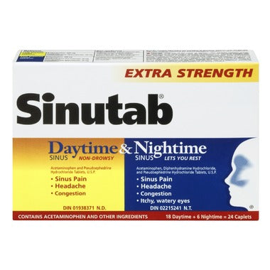 SINUTAB DAY/NIGHT EXTRA STRENGTH 18+6   24CAPS