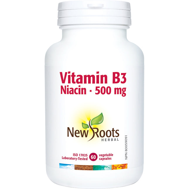 NEW ROOTS VITAMIN B3 NIACIN 500mg 60caps