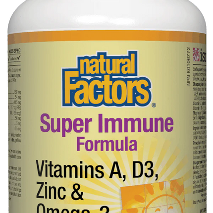 NATURAL FACTORS VITAMIN A, D3, ZINC & OMEGA-3 90 LIQUID SOFTGELS