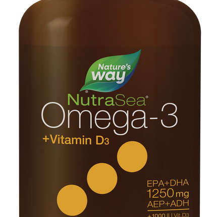 NATURE'S WAY NUTRASEA OMEGA 3 LIQUID GELS + VITAMIN D FRESH MINT 150sg