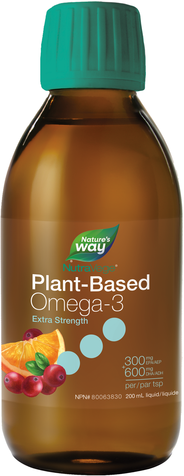 NUTRAVEGE OMEGA-3 PLANT 1000mg CRAN ORAN 200ml