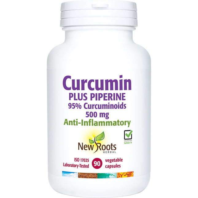 NEW ROOTS CURCUMIN PLUS PIPERINE 500mg 90vcaps
