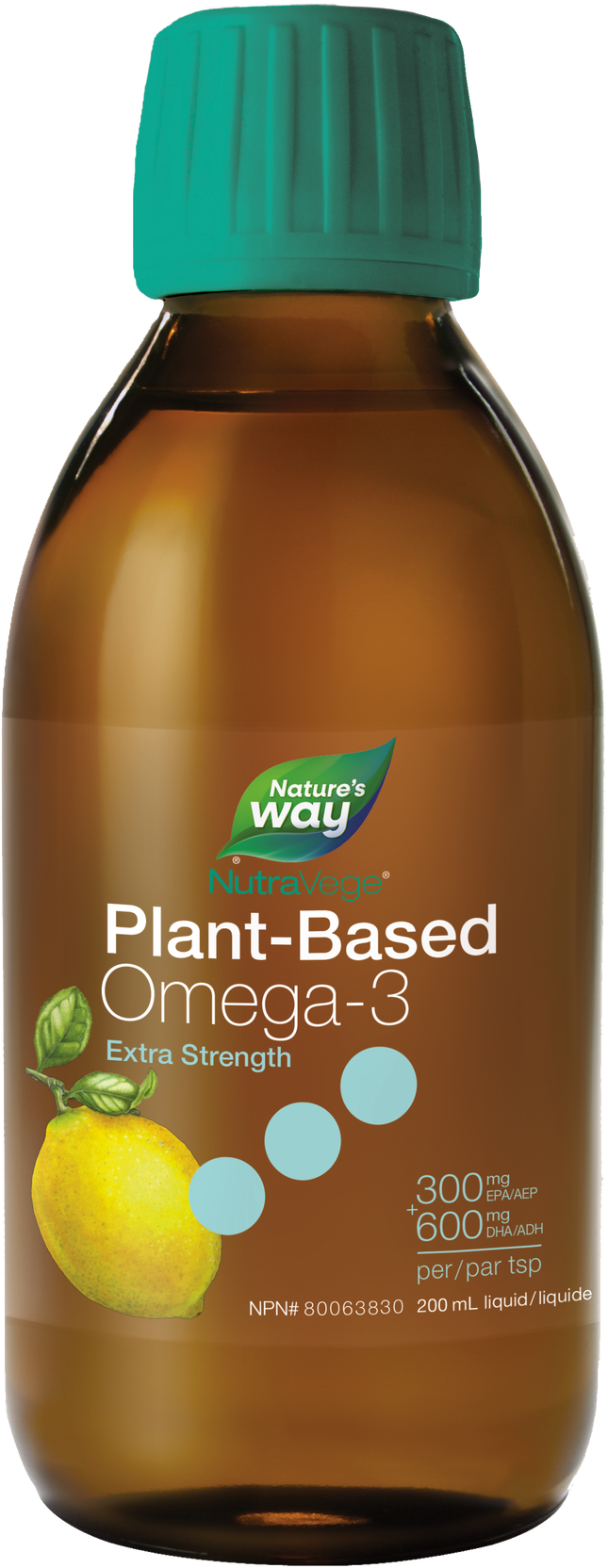 NUTRAVEGE PLANT-BASED OMEGA-3 EXTRA STRENGTH - ZESTY LEMON 200ml