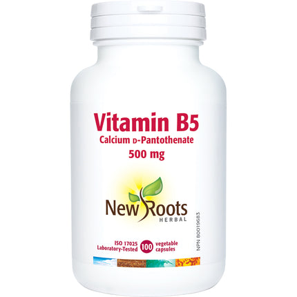 NEW ROOTS VITAMIN B5 CALCIUM D-PANTOTHENATE 500mg 100caps