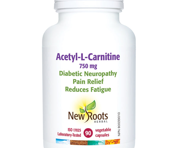 NEW ROOTS ACETYL-L-CARNITINE 750mg 90caps, 628747117302 – Finlandia Natural Pharmacy