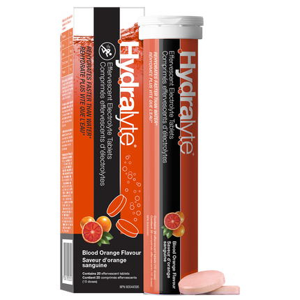 HYDRALYT EFFERVESCENT ELECTROLYTE TABLETS BLOOD ORANGE , 20 Tabs