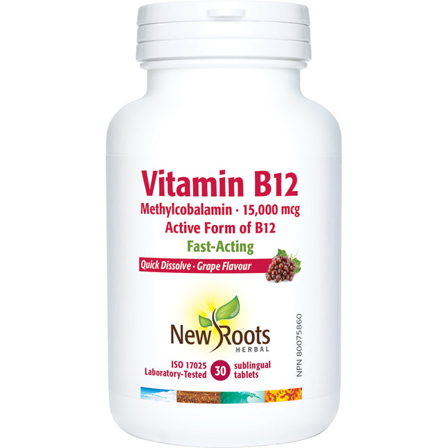 NEW ROOTS VITAMIN B12 METHYLCOBALAMIN 15,000mcg 30sl