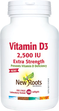 NEW ROOTS VITAMIN D3 2,500IU EXTRA STRNGTH 180sg