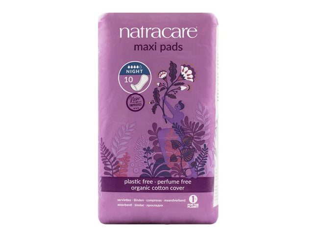 NATRACARE ORGANIC COTTON PADS NIGHT 10pcs