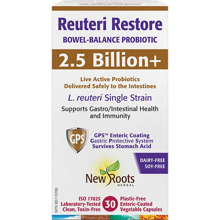 NEW ROOTS REUTERI RESTORE 2.5 BILLION 30caps