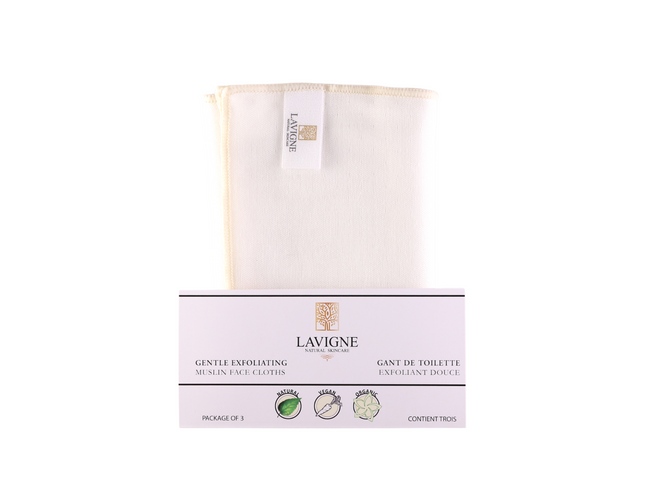 LAVIGNE GENTLE EXFOILIATING MUSLIN FACE CLOTHS