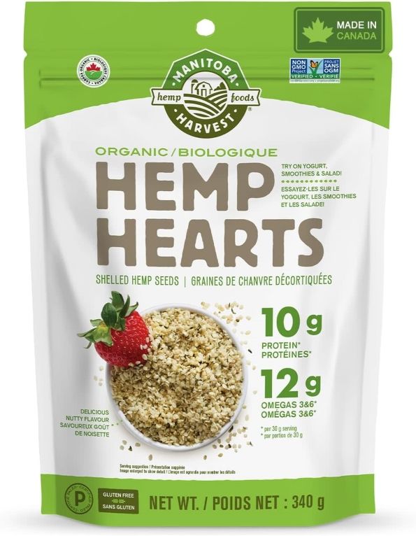 MANITOBA HARVEST ORGANIC HEMP HEARTS SHELLED HEMP SEEDS 340G