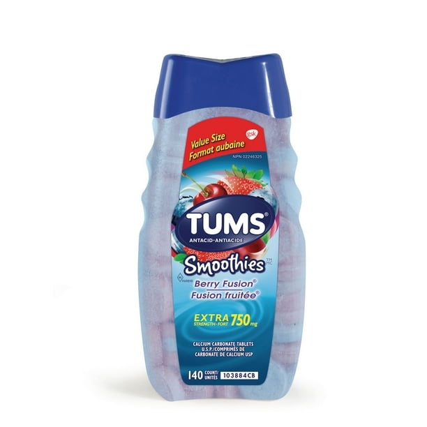 TUMS SMOOTHIES EXTRA STRENGTH BERRY 60tabs