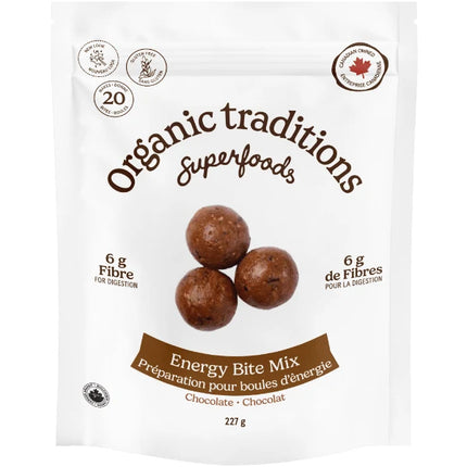 ORGANIC TRADITIONS SUPERFOODS ENERGY BITE MIX CHOCOLATE 227g
