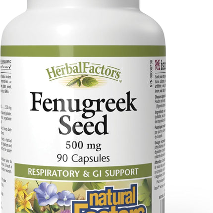 NATURAL FACTORS FENUGREEK SEED 500mg 90caps