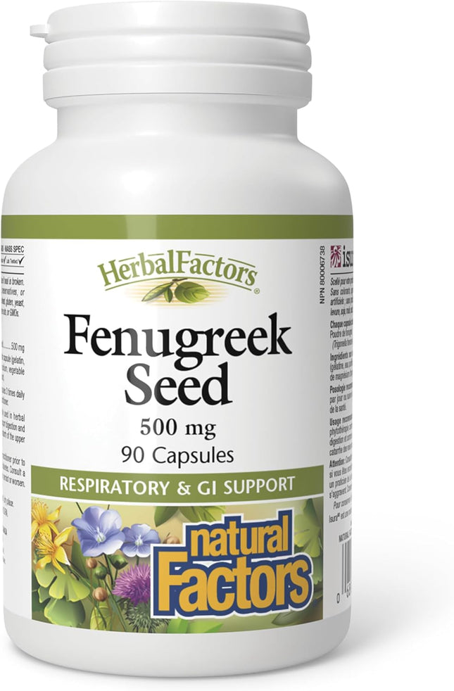NATURAL FACTORS FENUGREEK SEED 500mg 90caps