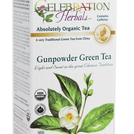 CELEBRATION HERBALS TEA GREEN TEA GUNPOWDER TEABAGS 24CT ORGANIC