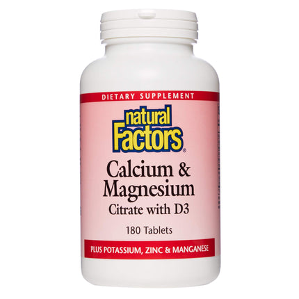 NATURAL FACTORS CALCIUM & MAGNESIUM /W VIT D3 180caps