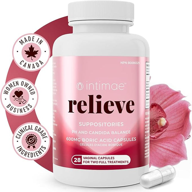 INTIMAE RELIEVE BORIC ACID 600mg 28 vaginal caps