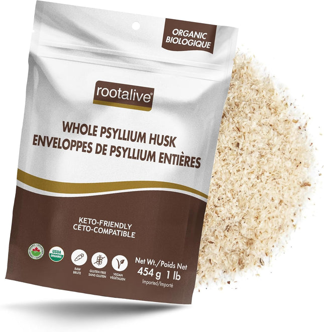 ROOTALIVE ORGANIC BIOLOGIQUE WHOLE PSYLLIUM HUSK 454g