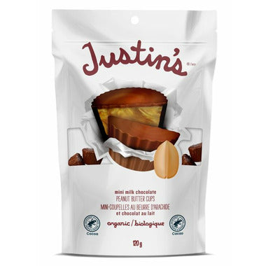 JUSTIN'S MINI MILK CHOCOLATE PEANUT BUTTER CUPS 120g