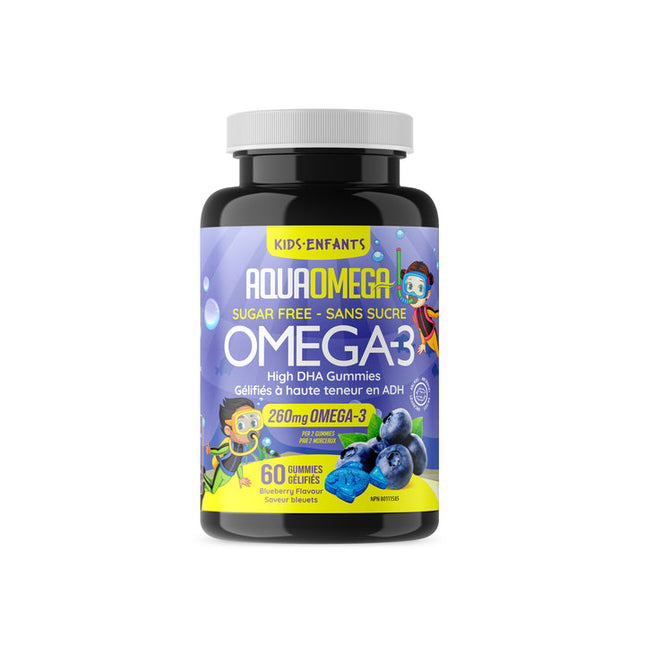 AQUAOMEGA OMEGA-3 HIGH DHA GUMMIES  60 GUMMIES - BLUEBERRY