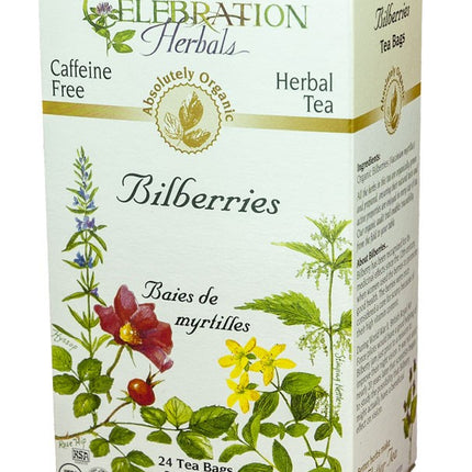 CELEBRATION HERBALS TEA BILBERRIES TEABAGS 24CT ORGANIC
