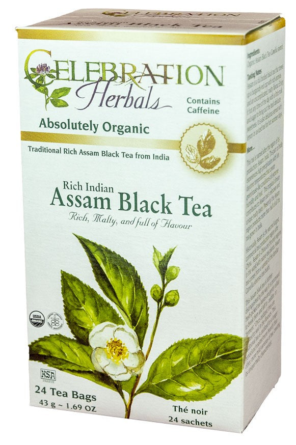 CELEBRATION HERBALS TEA BLACK TEA ASSAM TEABAGS 24CT ORGANIC