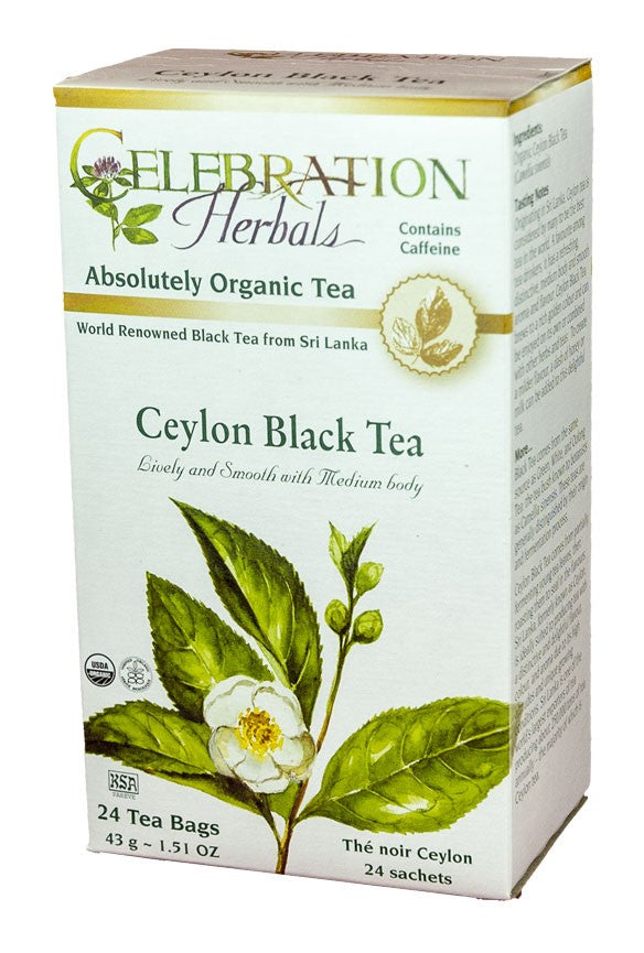 CELEBRATION HERBALS TEA BLACK TEA CEYLON TEABAGS 24CT ORGANIC
