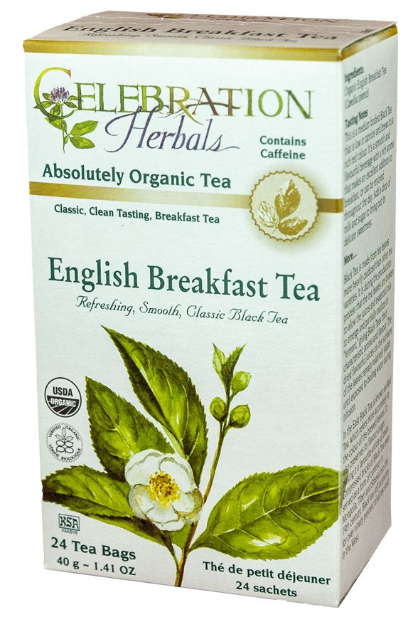 CELEBRATION HERBALS TEA BLACK TEA ENGLISH BREAKFAST TEABAGS 24CT ORGANIC