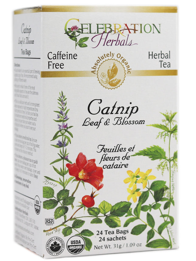 CELEBRATION HERBALS TEA CATNIP LEAF & BLOSSOM TEABAGS 24CT ORGANIC