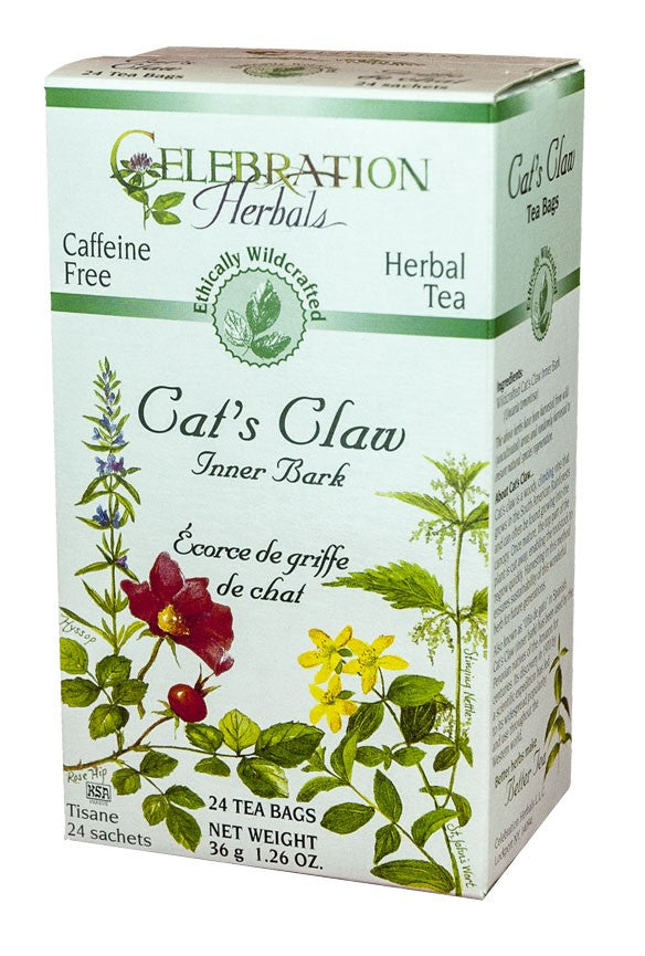 CELEBRATION HERBALS TEA CAT'S CLAW INNER BARK TEABAGS 24CT WILDCRAFTED