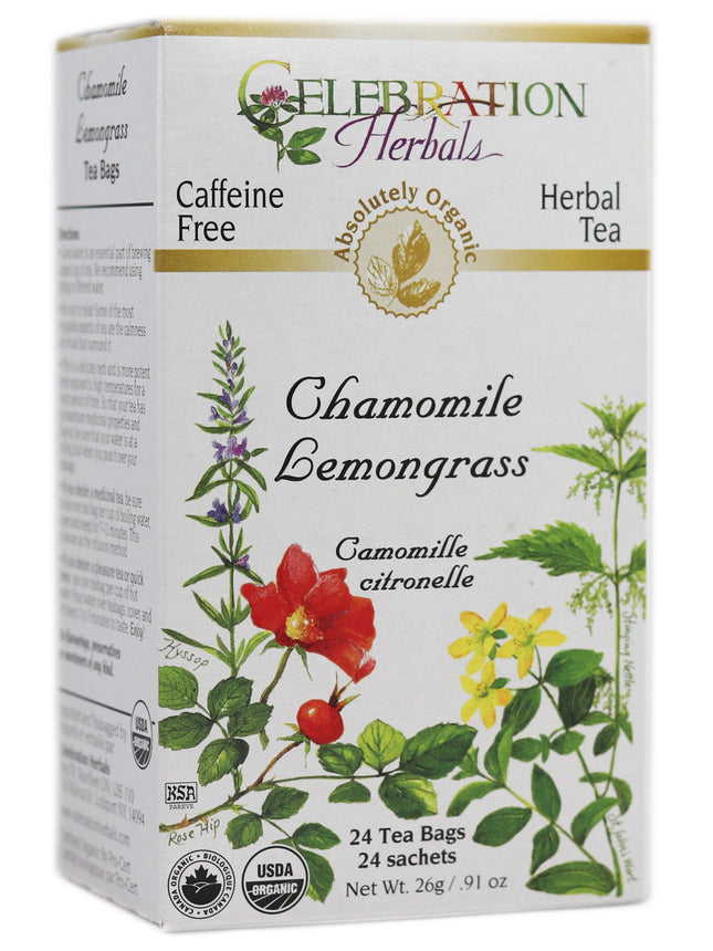 CELEBRATION HERBALS TEA CHAMOMILE LEMONGRASS TEABAGS 24CT ORGANIC