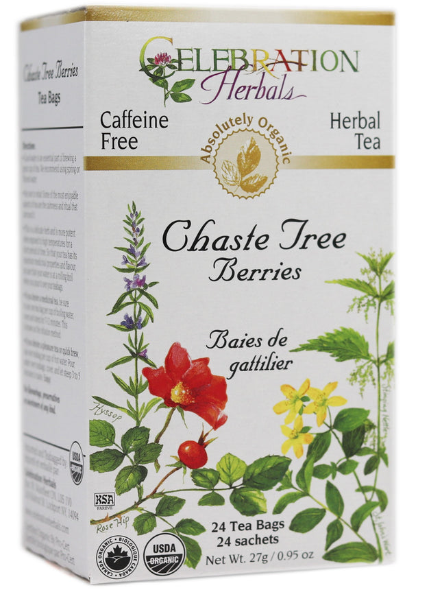 CELEBRATION HERBALS TEA CHASTE TREE BERRIES TEABAGS 24CT ORGANIC