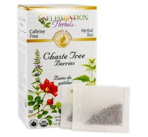 CELEBRATION HERBALS TEA CHASTE TREE BERRIES TEABAGS 24CT ORGANIC