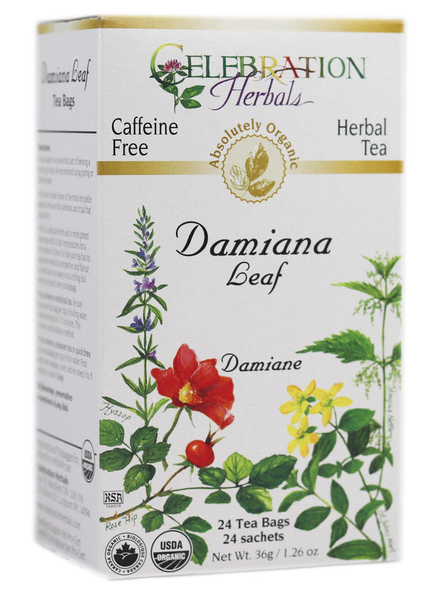 CELEBRATION HERBALS TEA DAMIANA LEAF TEABAGS 24CT ORGANIC