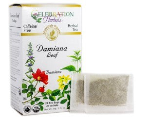 CELEBRATION HERBALS TEA DAMIANA LEAF TEABAGS 24CT ORGANIC